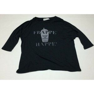Abercrombie Girls Frappe Makes Me Happe T-shirt S 10 Dolman Sleeve Graphic Tee